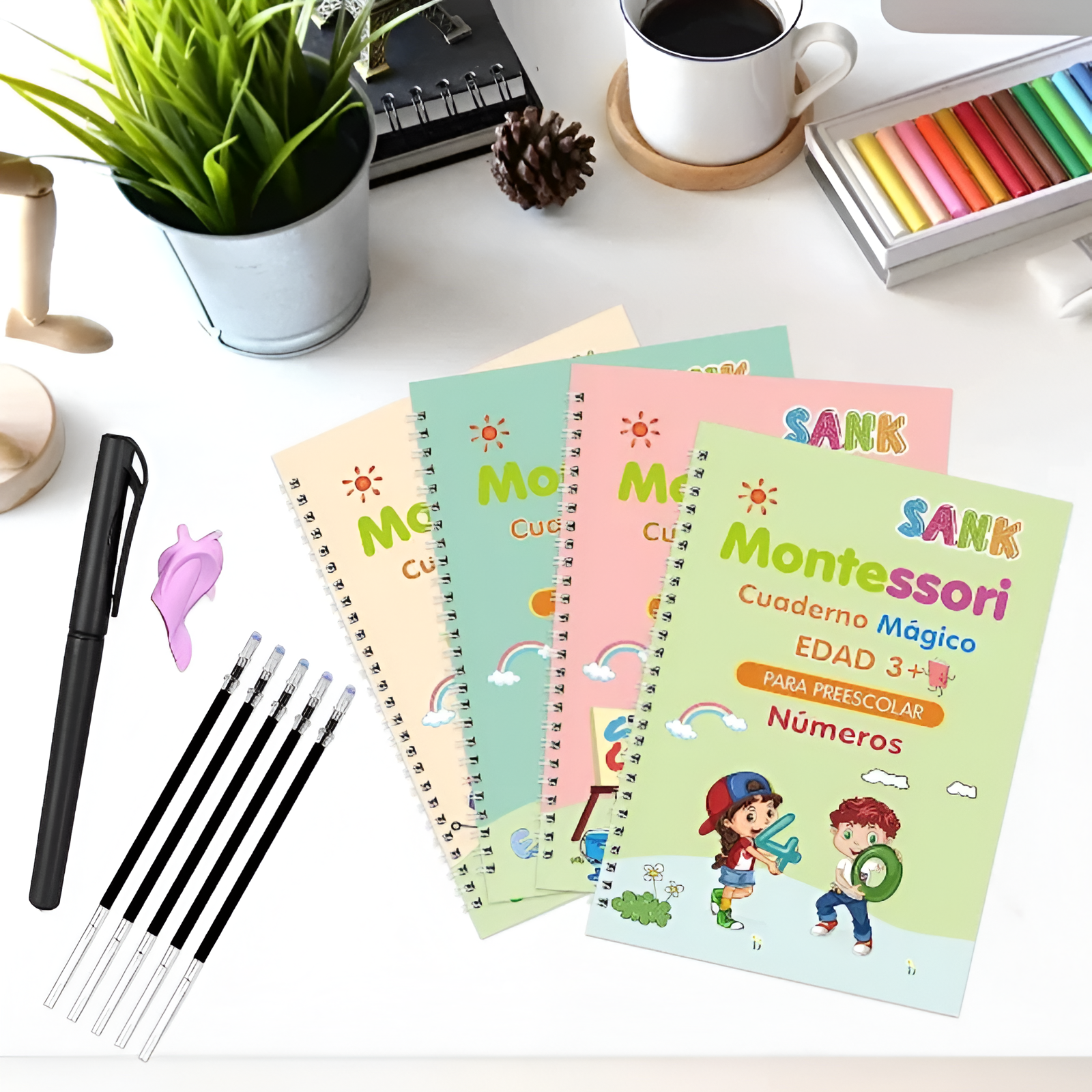 Cuaderno Mágico de Escritura 4Und™ – Aprendizaje Divertido y Reutilizable para Niños