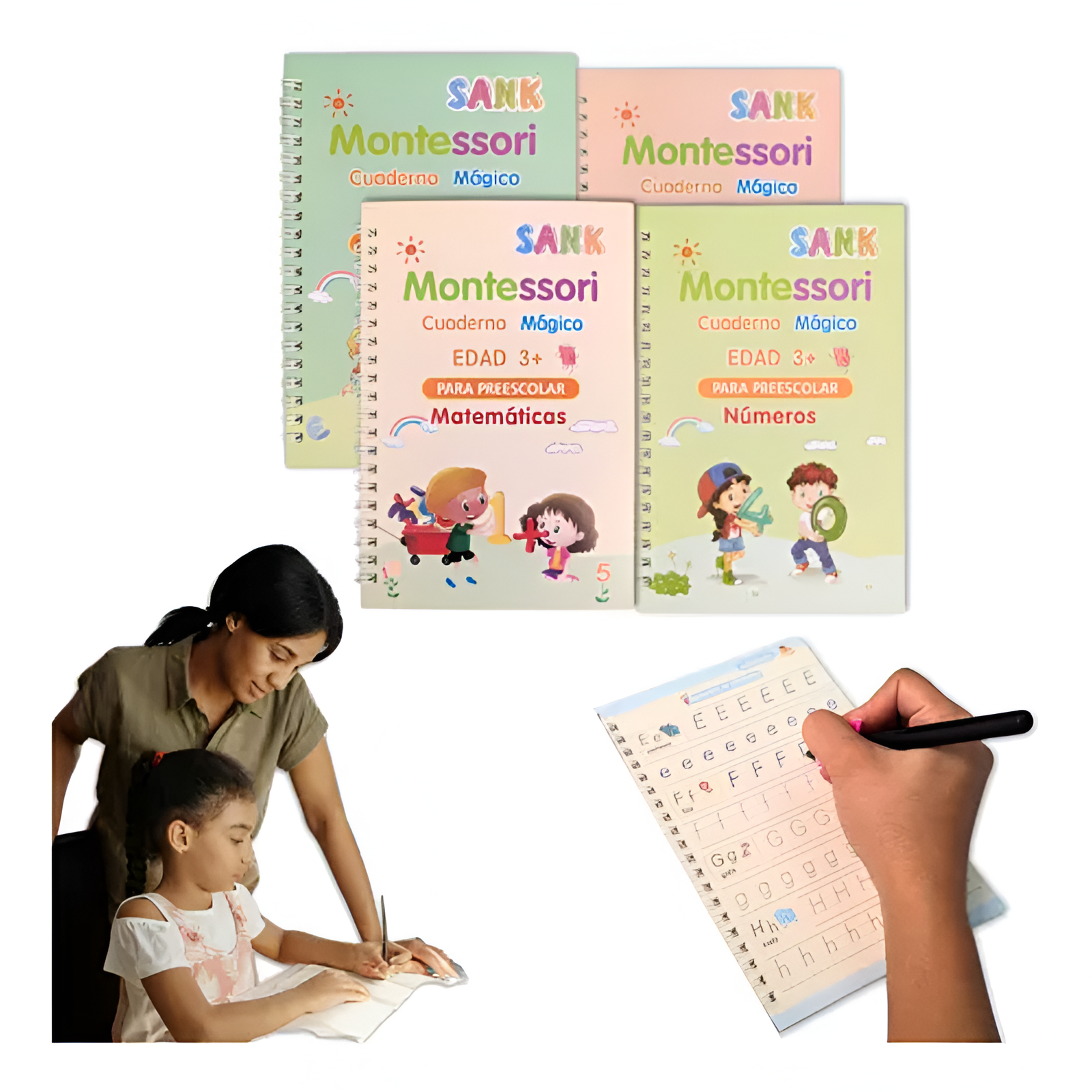 Cuaderno Mágico de Escritura 4Und™ – Aprendizaje Divertido y Reutilizable para Niños